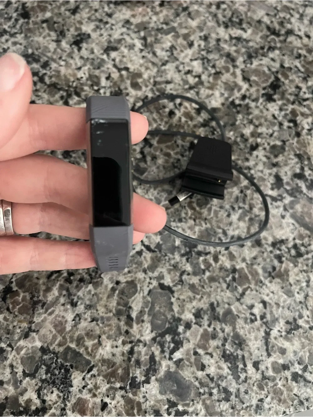 fitbit Alta HR Fitness Tracker in Gray Lavendar/Grey Band